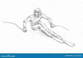 Image result for Ski Racer Drawing