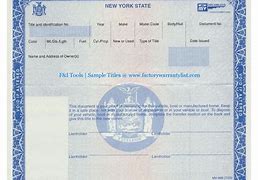 Image result for NY Title Certificate Car