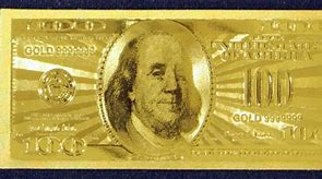 Image result for 24 Karat Gold 100 Dollar Bill