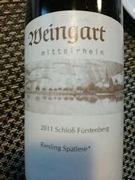 Image result for Florian Weingart Bacharacher Schloss Furstenberg Riesling Auslese * #19