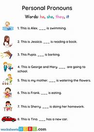 Image result for Personal Pronouns Worksheets for Kids