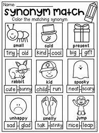 Image result for Synonyms First Grade