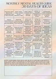 Image result for One Month Plan for Mental Health Activity