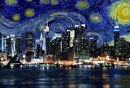 Image result for City Starry Night Painting