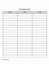Image result for Phone Number List Template Printable
