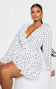 Image result for White Wrap Dresses Plus Size