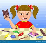 Image result for Cartoon Girl Eating Chocolate