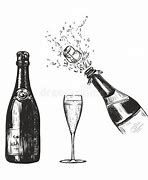 Image result for Champagne Bottle Drawing