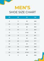 Image result for Standard Shoe Size Chart for Men