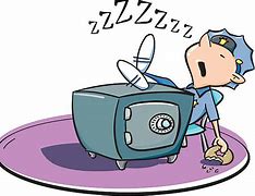 Image result for Sleeping Security Guard Cartoon