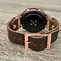 Image result for Rose Gold Galaxy Watch with Brown Leather Band