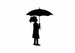 Image result for Sillouette of a Little Girl Holding Umbrella