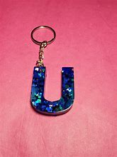 Image result for Glitter Letter U Keychain