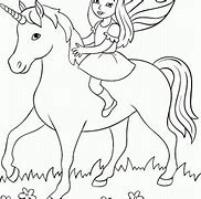 Image result for Fairy Riding a Unicorn Coloring Page