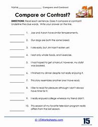 Image result for Comparing and Contrasting Worksheets