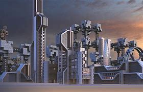 Image result for Futuristic Industrial District Design Art