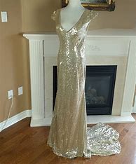 Image result for Champagne Sequin Wedding Dress
