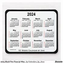 Image result for Calendar 2024 Black Ans White