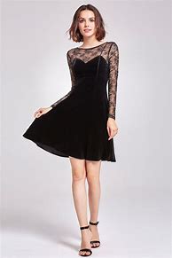 Image result for Black Lace Dress with Sleeves