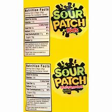 Image result for Sour Patch Kids Nutrition Label