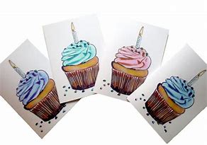 Image result for Watercolor Birthday Cards Cupcake