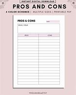 Image result for Pros and Cons Graphic Organizer