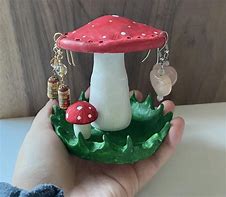 Image result for Clay Mushroom Jewelry Holder