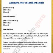 Image result for Apology Letter to My Teacher
