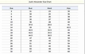 Image result for J'adore Size Chart