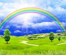 Image result for Rainbow in Blue Sky