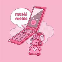 Image result for Anime Girl Holding Pink Flip Phone