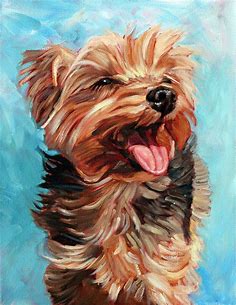 Download Yorkie Puppy Happy Painting Wallpaper | Wallpapers.com