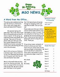 Image result for March Preschool Newsletter Ideas