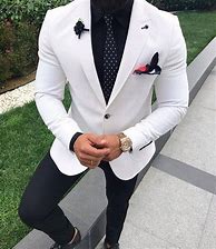 Image result for White Suit and Black Pants