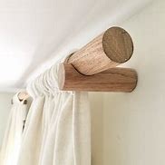 Image result for Oak Wood Curtain Rods