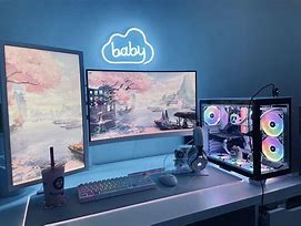 Image result for Monitor Table Aesthetic