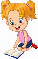 Image result for Cartoon Kid Reading Book Girl