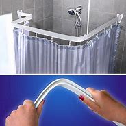 Image result for Corner Tub Shower Curtain Rod
