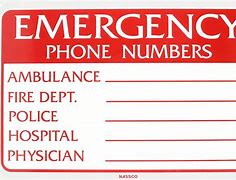 Image result for Emergency Phone Numbers Sign
