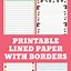 Image result for Writing Paper with Border