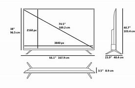 Image result for 75 Inch TV Dimensions