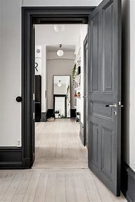 Image result for Dark-Gray Doors White Walls