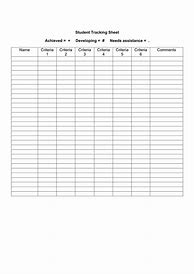 Image result for Tracking Sheet for Students