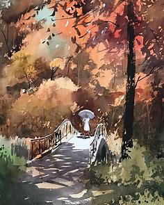Pin by 啦啦 污 on 水彩 | Watercolor landscape paintings, Landscape paintings, Japan watercolor