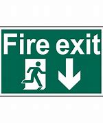 Image result for Fire Exit Signs Arrow Down150mm X 400Mm