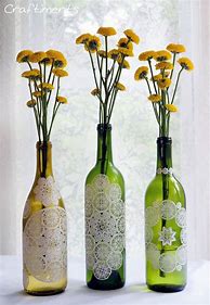 Image result for Wine Bottle Centerpieces with Flowers