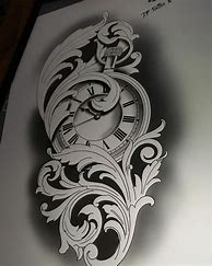 Image result for Filigree Pocket Watch Tattoo Drawing