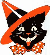 Image result for Pumpkin Cat Vintage Halloween Clip Art