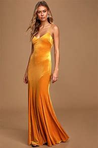 Image result for Yellow Velvet Dress