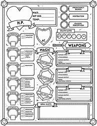 Image result for Simplified Dnd 5E Character Sheet